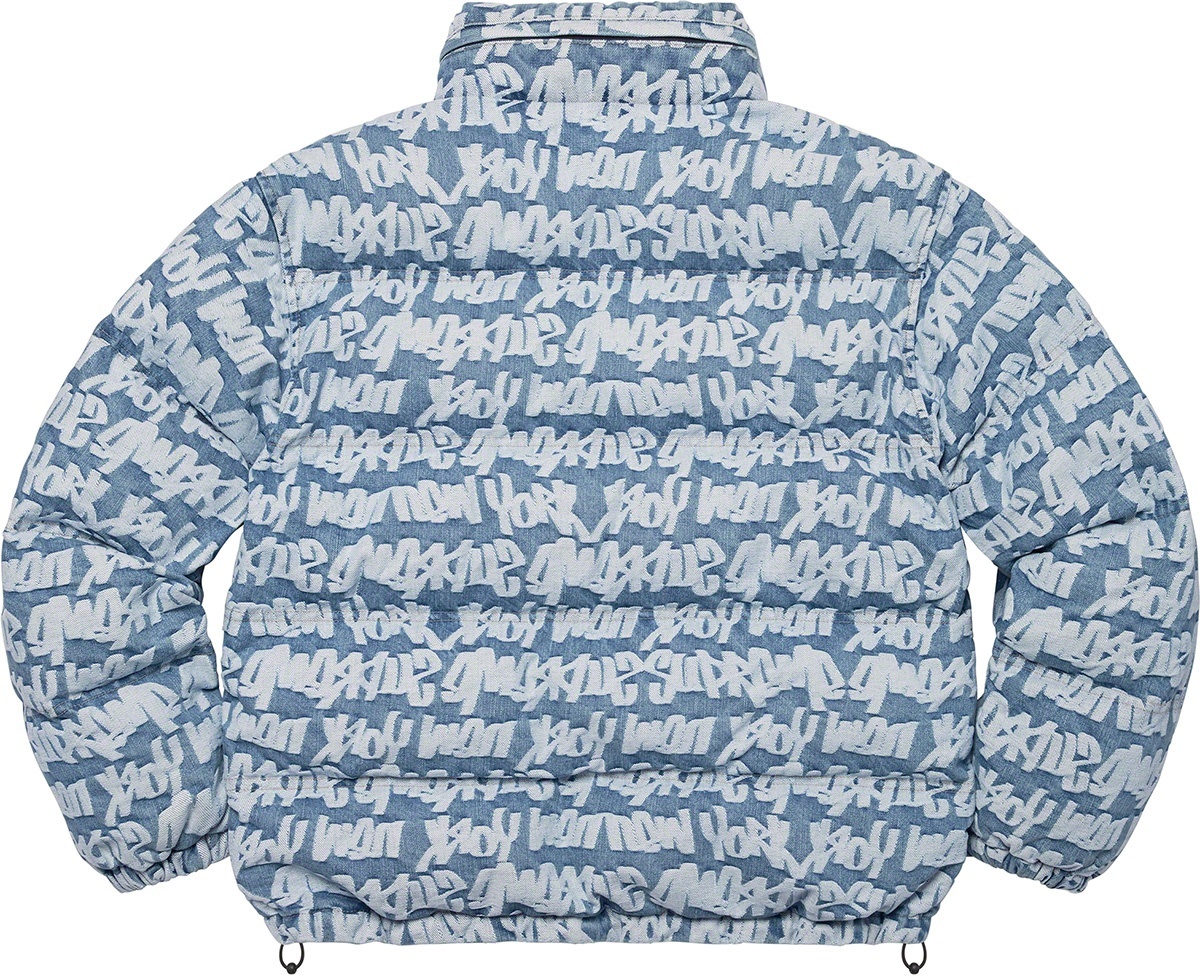 Fat Tip Jacquard Denim Puffer Jacket view 16